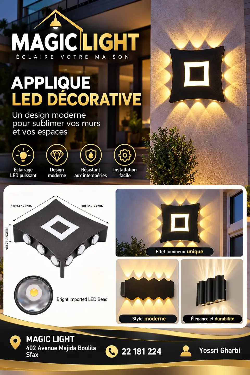 Applique LED décorative