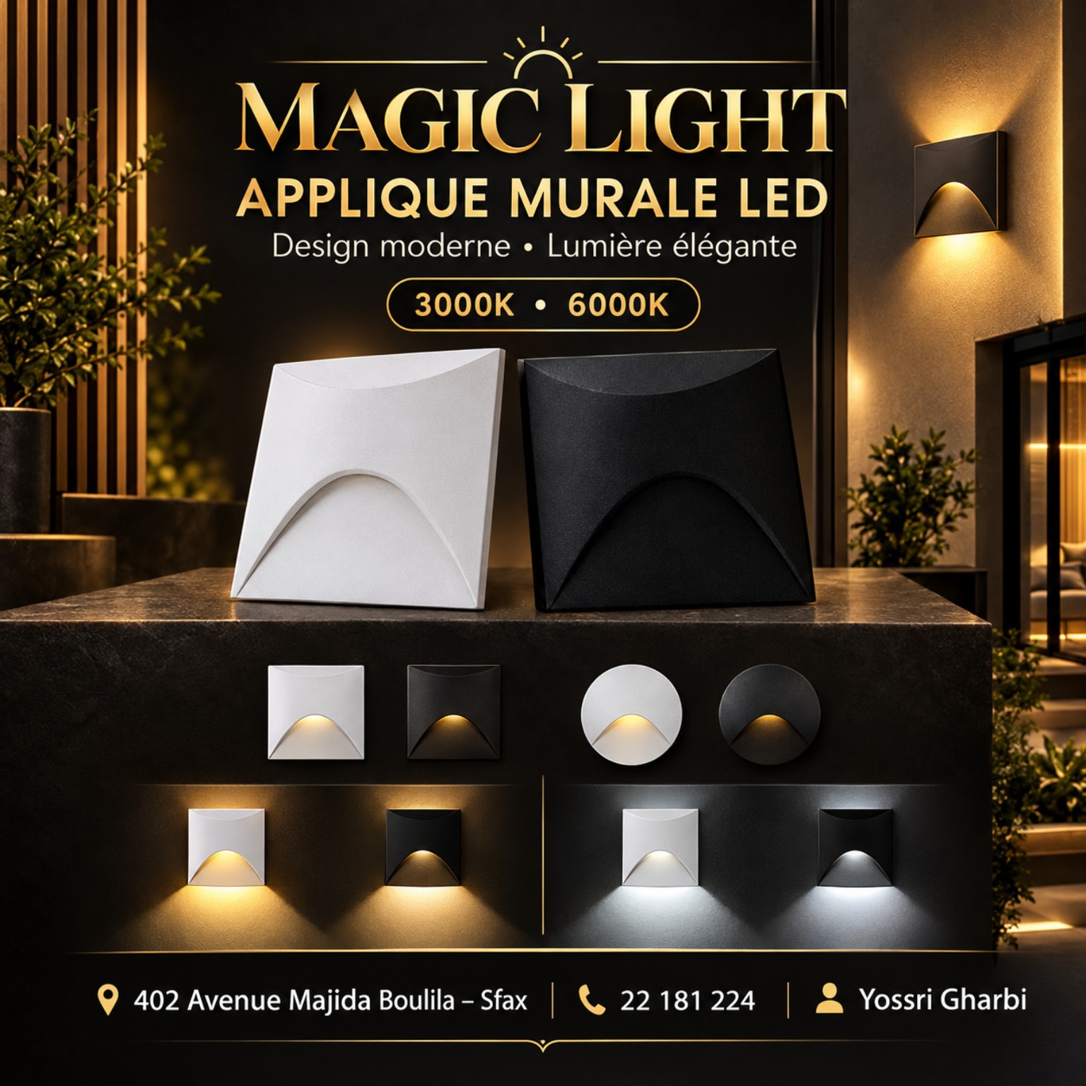 Applique murale LED 3000K / 6000K