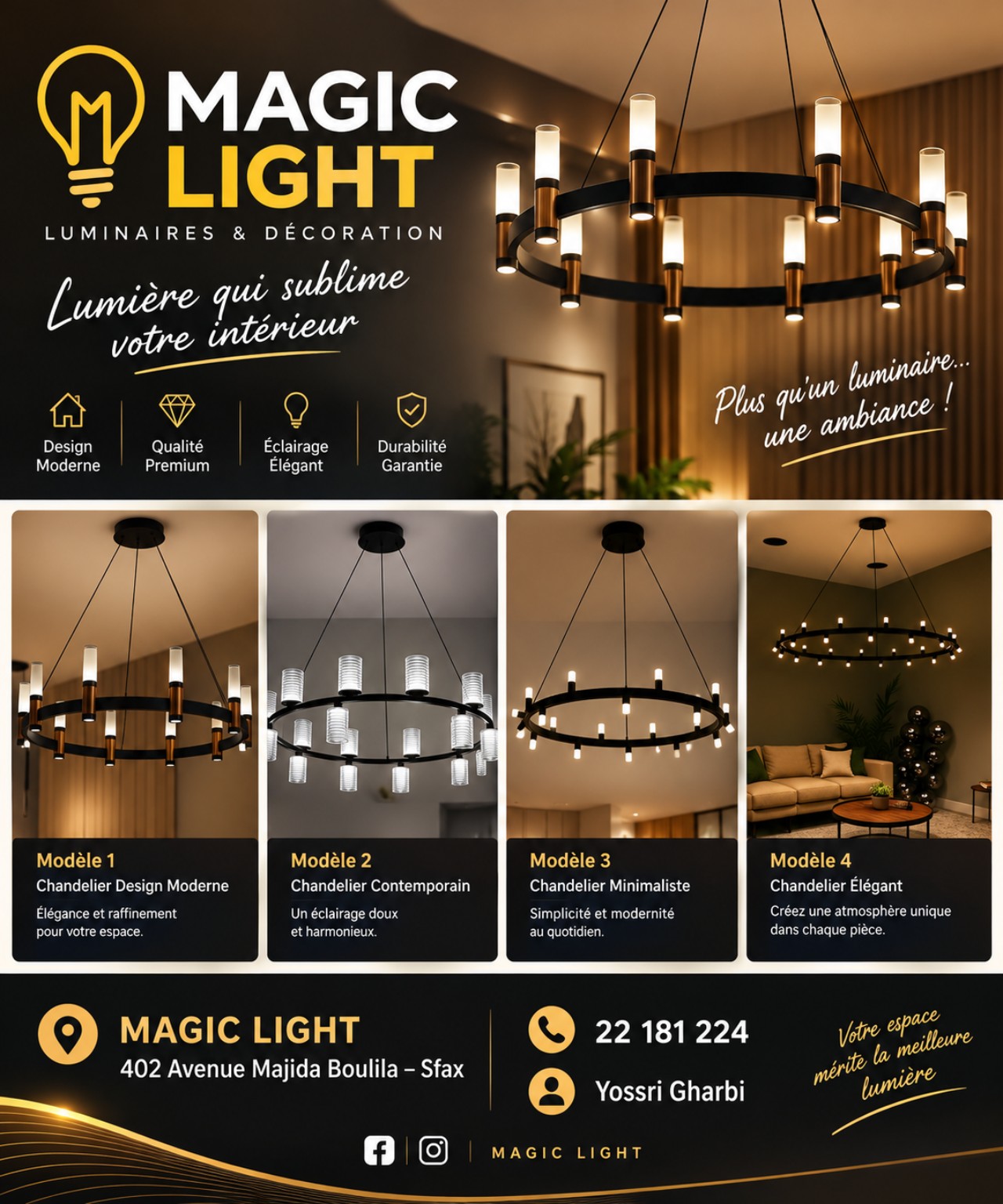 Lustre anneau moderne